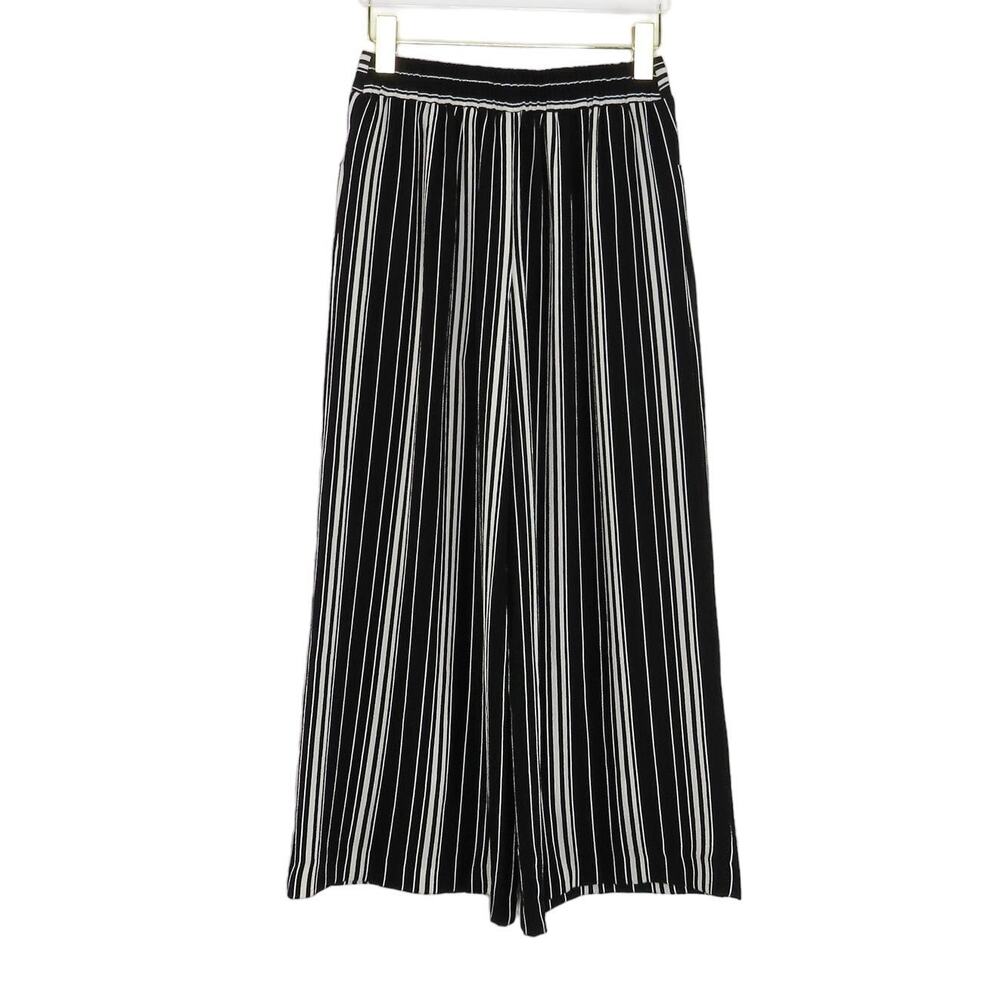 Urban Outfitters Black & White Striped Wide Leg High Rise Palazzo Pants Small